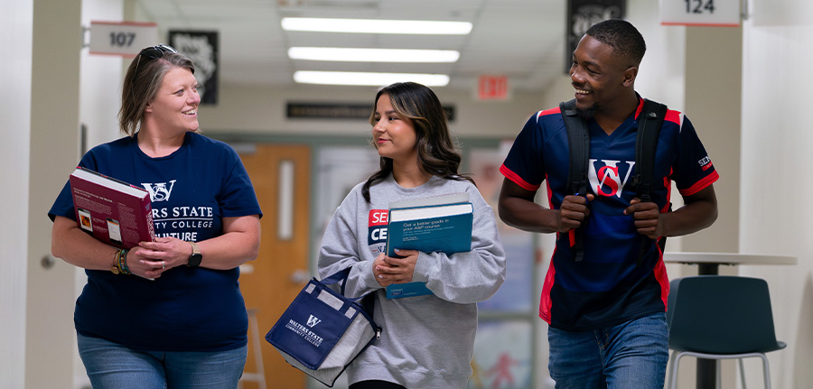 Students walking on the campus
